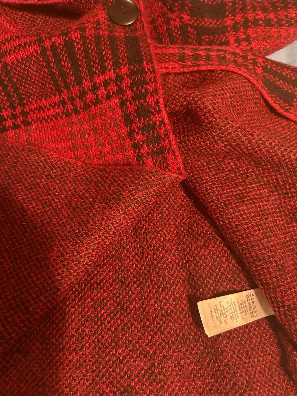 Christian Siriano Red and Black Knit Sweater Jacket L - Picture 7 of 9